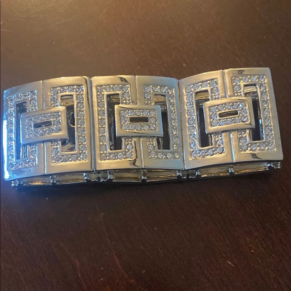 Black and Silver Geometric Wearable Tech Bracelet